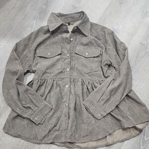 #0110 Mushroom‎ Corduroy Button-Up Shirt NNT